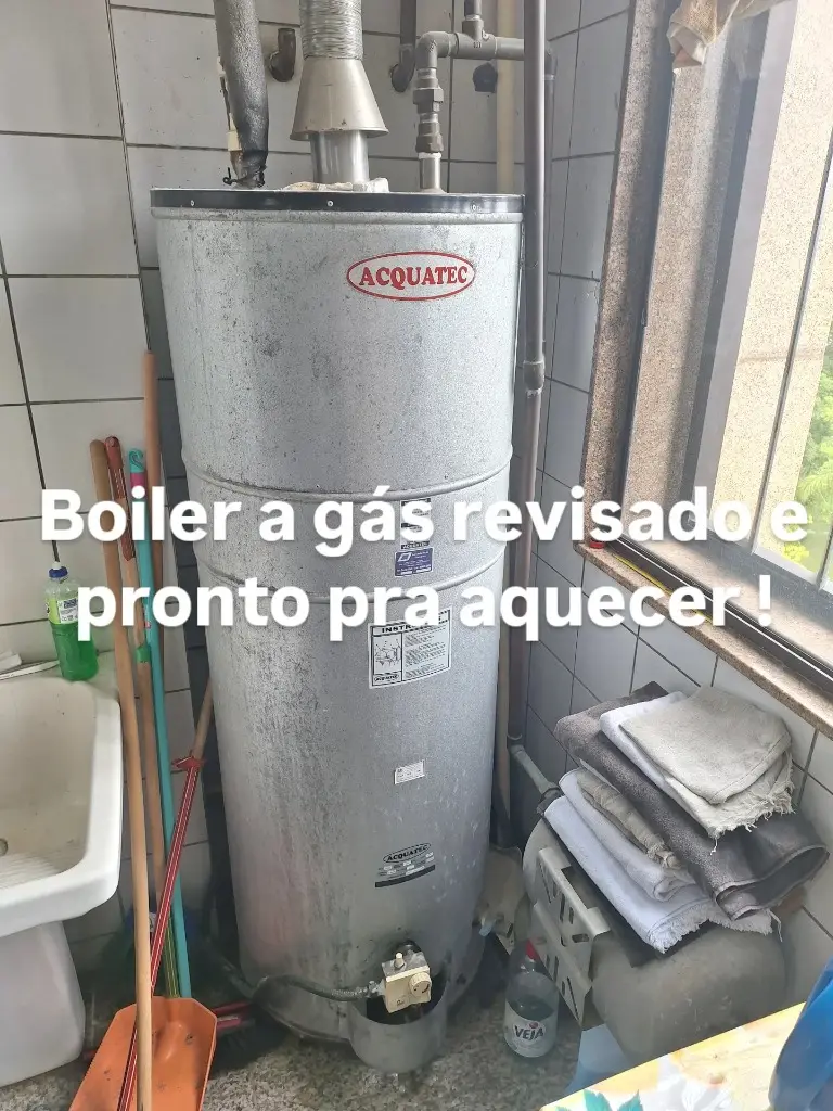 Manutenção e revisão de boiler a gás Acquatec finalizada
